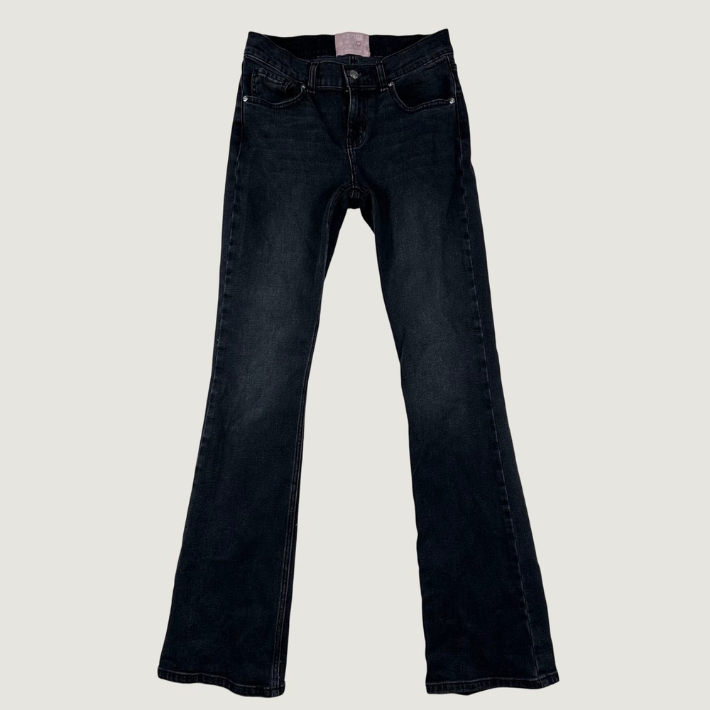 Revice Denim Flare Jeans Womens Mid Rise Stretch Denim 27x33 Black Indie Grunge